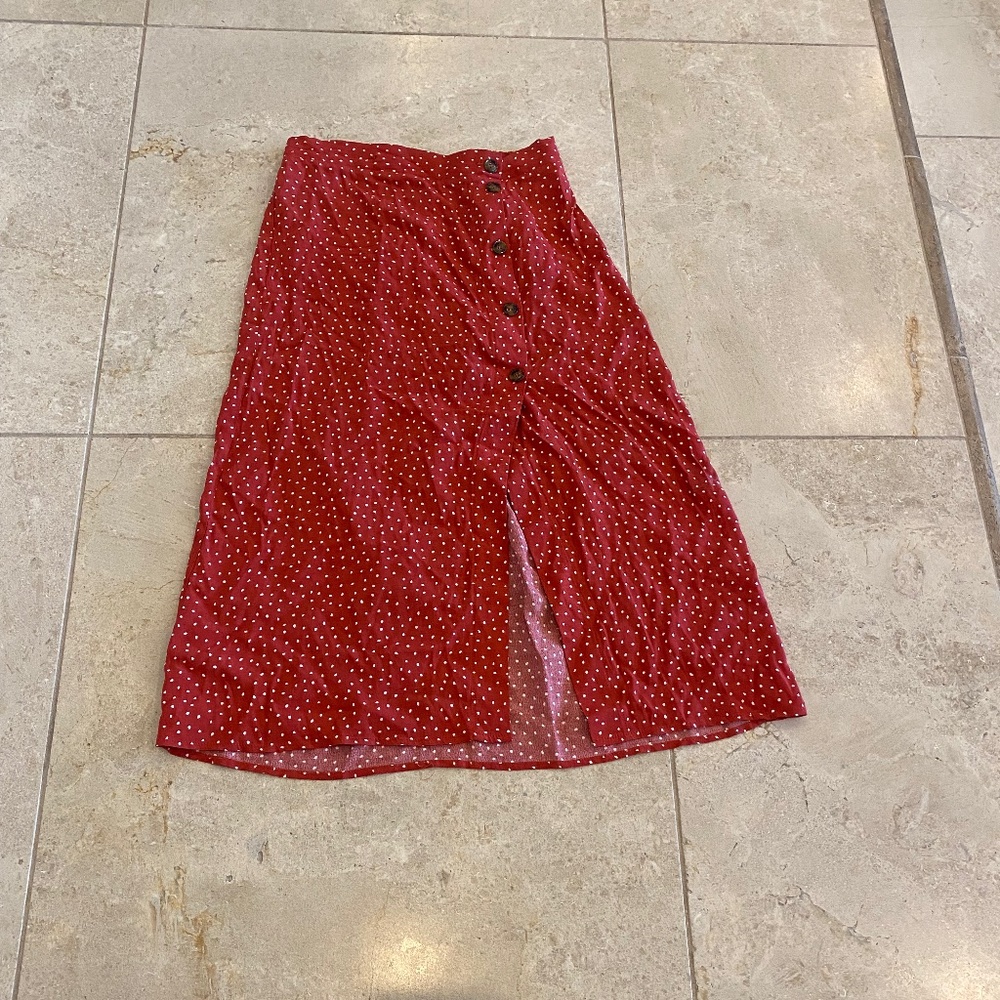 Ultra flirt, size medium, red skirt with white dots,